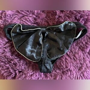 Victoria's Secret Black Satin Lingerie with Bow